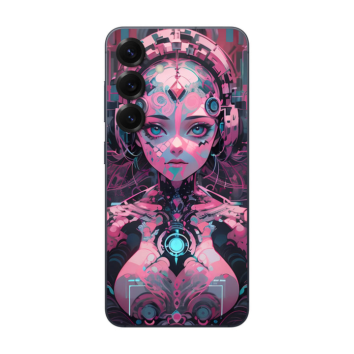 Galaxy S25 AI Art Series Robotic Girl Pink Skin