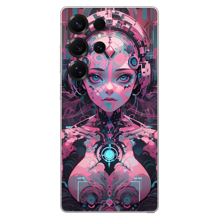 Galaxy S25 Ultra AI Art Series Robotic Girl Pink Skin