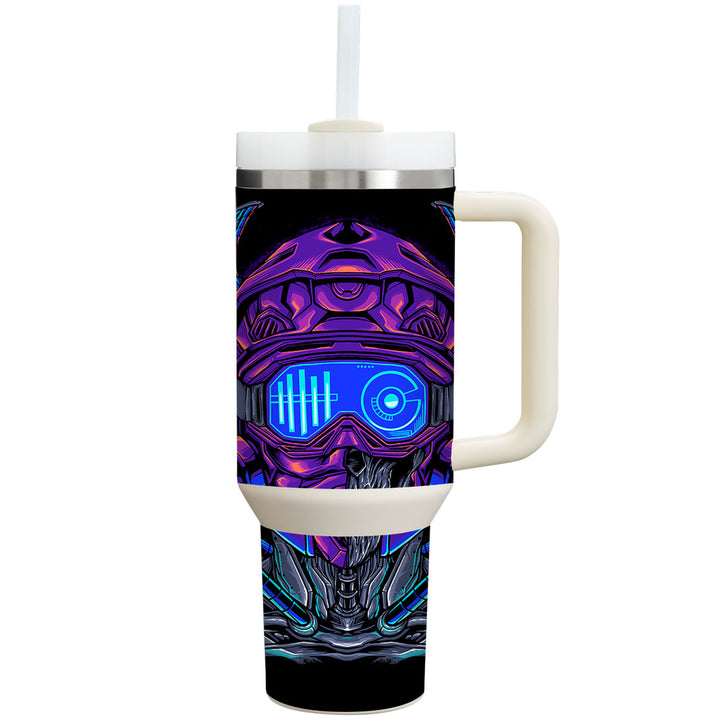 Stanley Personalized Tumbler Artist Series Cyber Skull Skin