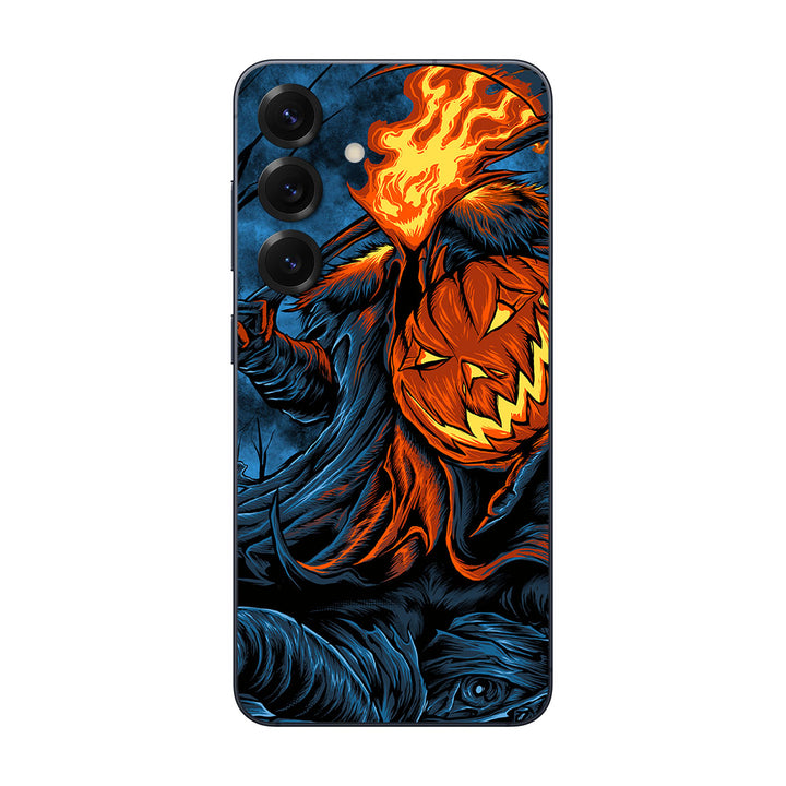 Galaxy S25 Artist Series Flaming Pumpkin Skin