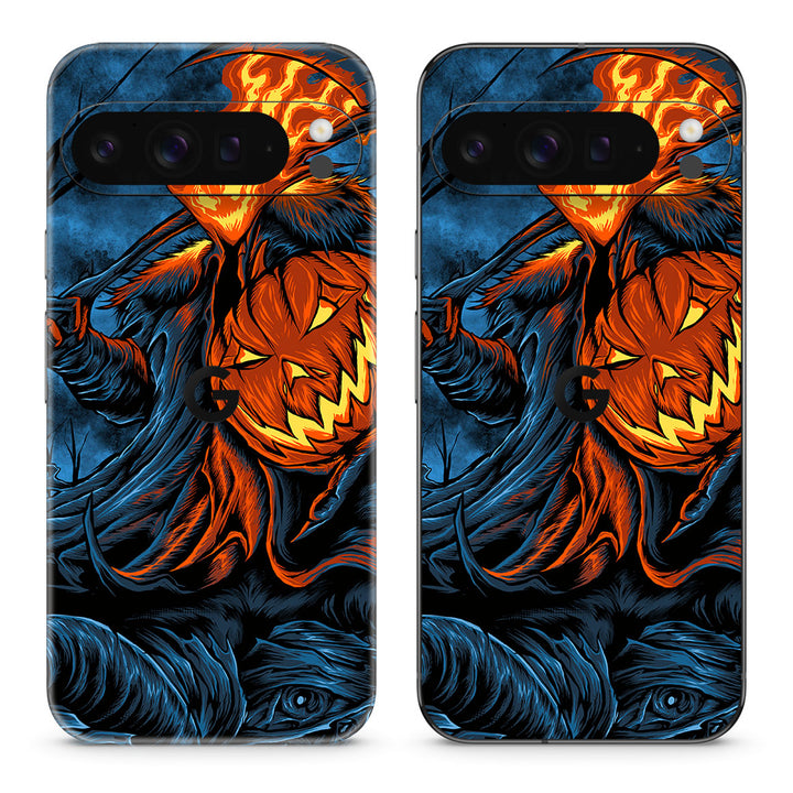 Pixel 9 Pro XL Artist Series Flaming Pumpkin Skin