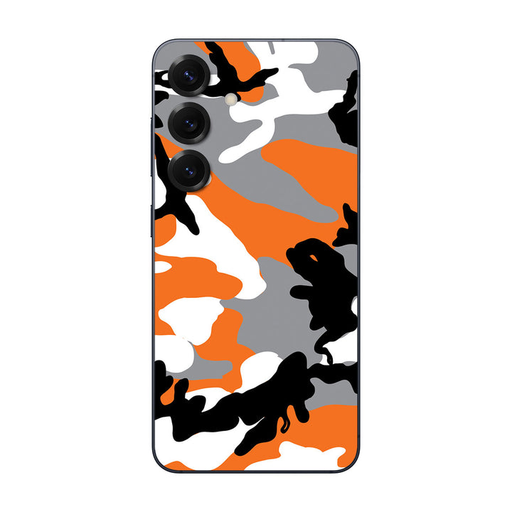 Galaxy S25 Camo Series Orange Skin