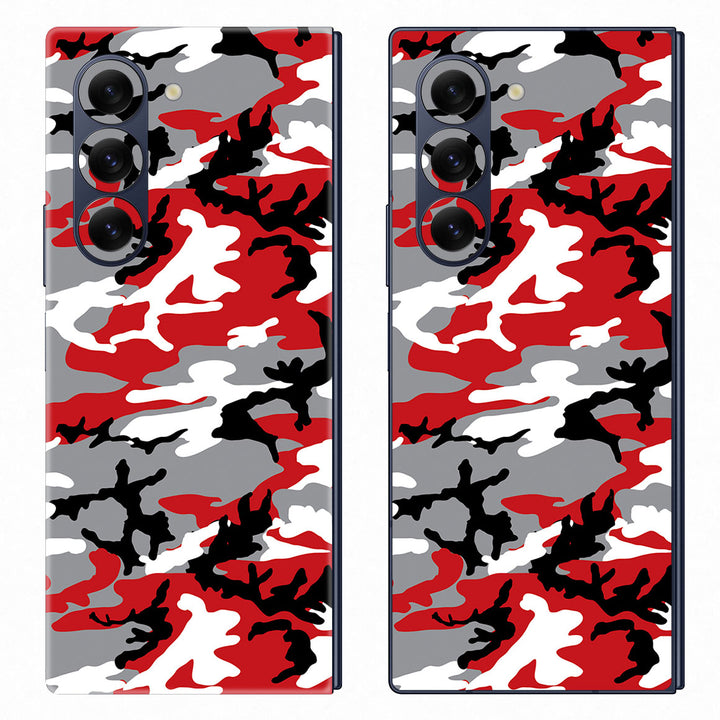 Galaxy Z Fold 6 Camo Series Red Skin