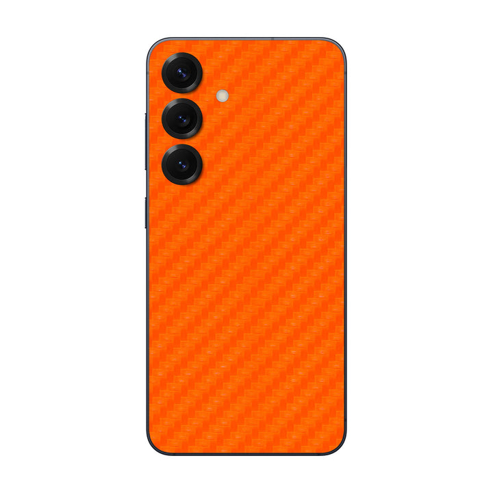 Galaxy S25 Carbon Series Orange Skin