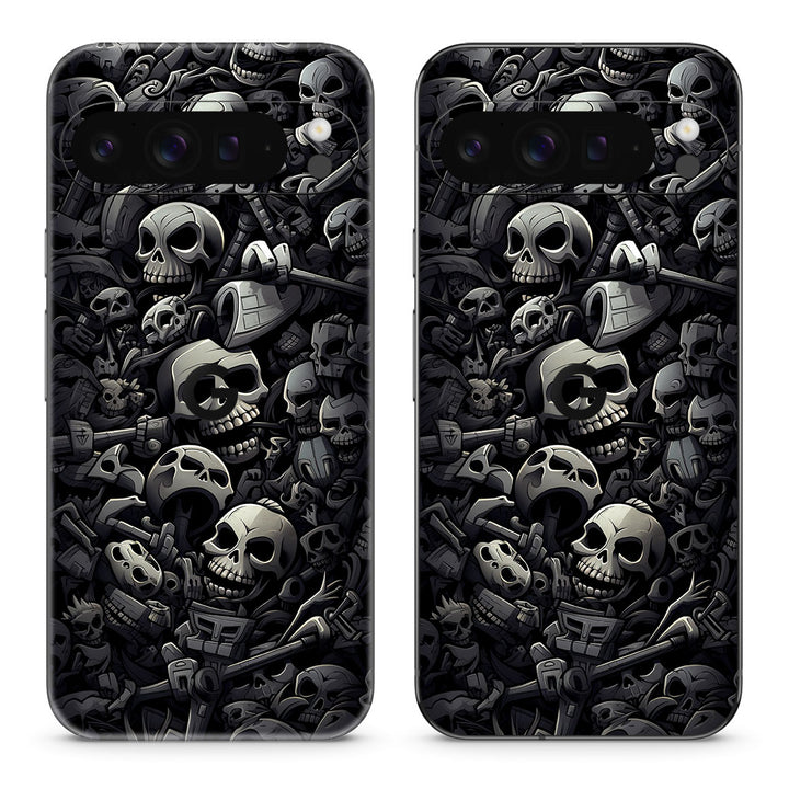 Pixel 9 Pro XL Designer Series Black Skulls Skin