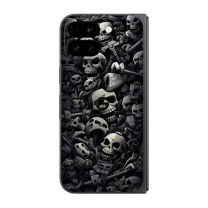 Pixel 9 Pro Fold Designer Series Black Skulls Skin