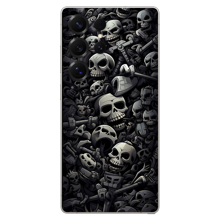 Galaxy S25 Ultra Designer Series Black Skulls Skin