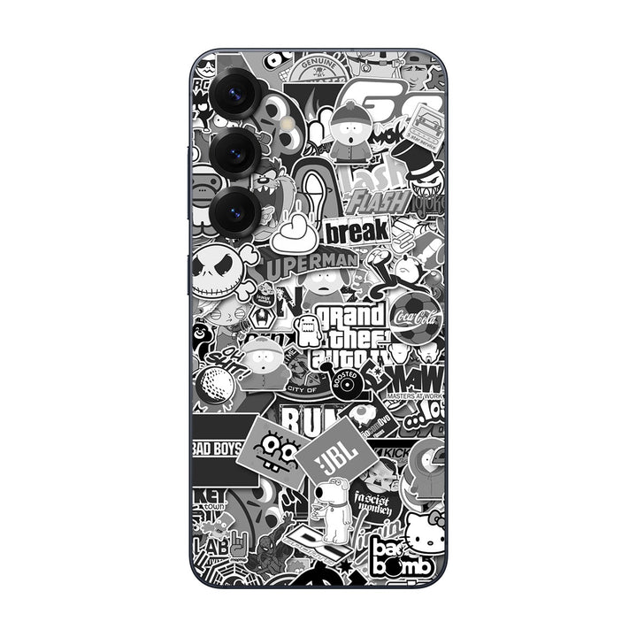 Galaxy S25 Designer Series Monochrome StickerBomb Skin