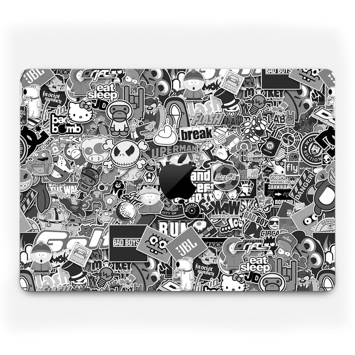 MacBook Pro 14" (2024, M4) Designer Series Monochrome StickerBomb Skin