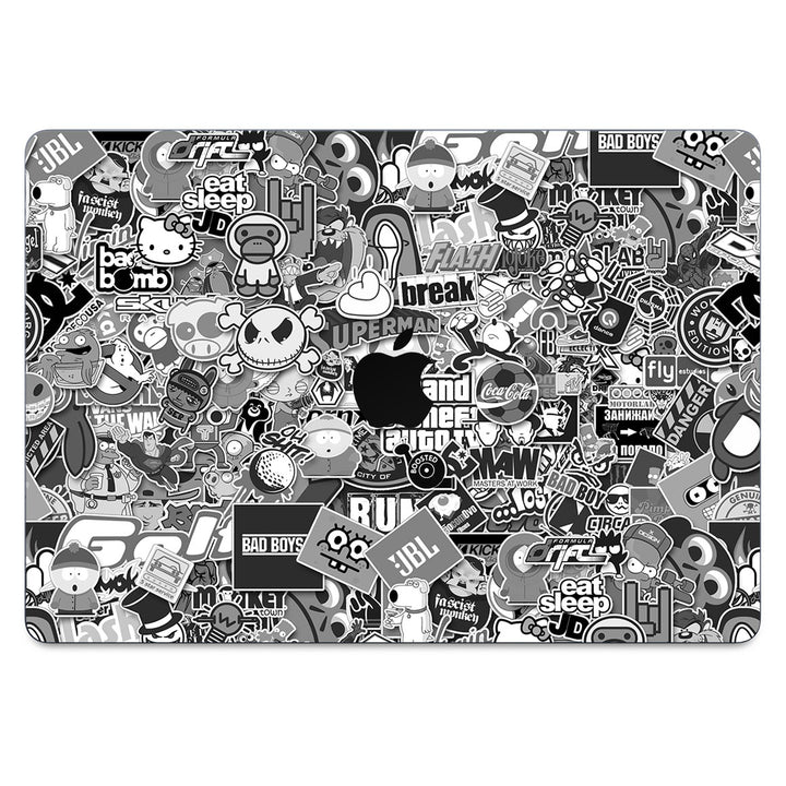 MacBook Air 13.6" (2025 M4) Designer Series Monochrome StickerBomb Skin