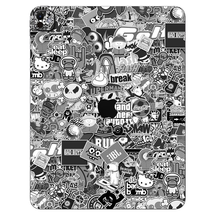 iPad Pro 13" M4 Designer Series Monochrome StickerBomb Skin