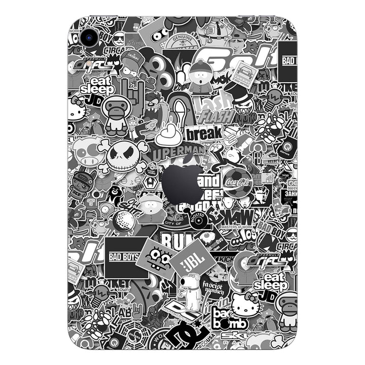 iPad Mini 7 (A17 Pro) Designer Series Monochrome StickerBomb Skin