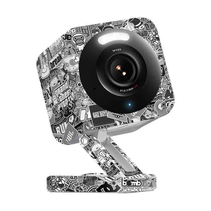 Wyze Cam v4 Designer Series Monochrome StickerBomb Skin