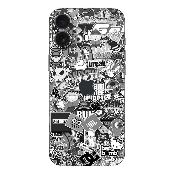 iPhone 16 Designer Series Monochrome StickerBomb