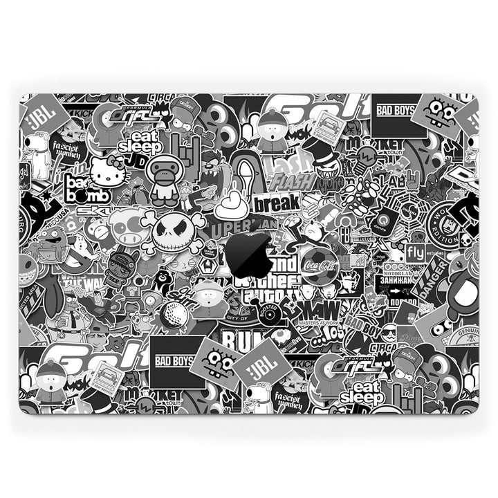 MacBook Pro 16" (2024 M4) Designer Series Monochrome StickerBomb Skin