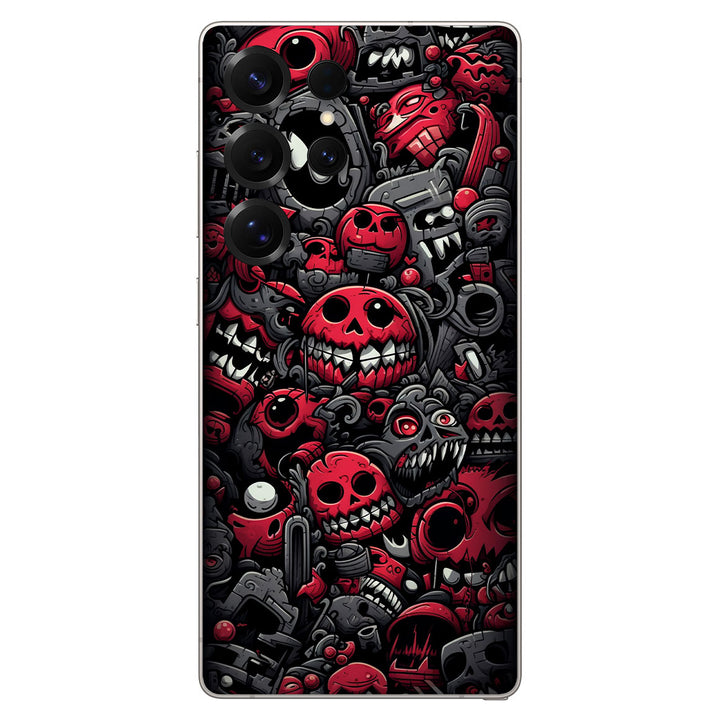 Galaxy S25 Ultra Designer Series Red Skulls Skin