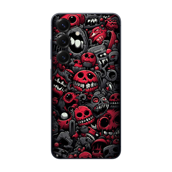 Galaxy S25 Designer Series Red Skulls Skin