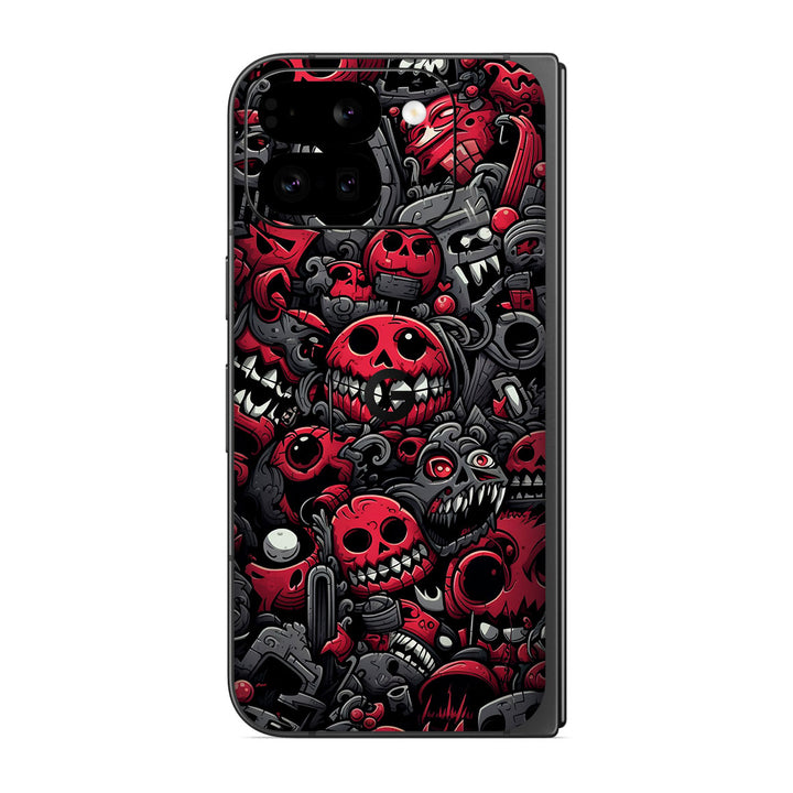 Pixel 9 Pro Fold Designer Series Red Skulls Skin