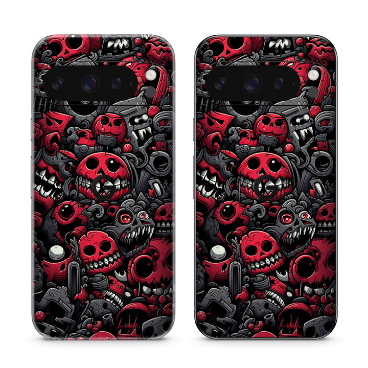 Pixel 9 Pro Designer Series Red Skulls Skin