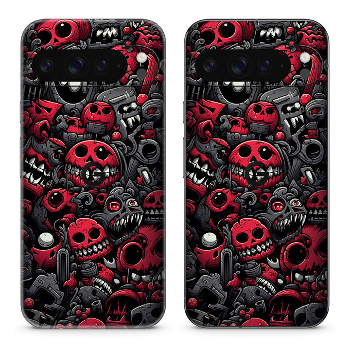 Pixel 9 Pro XL Designer Series Red Skulls Skin