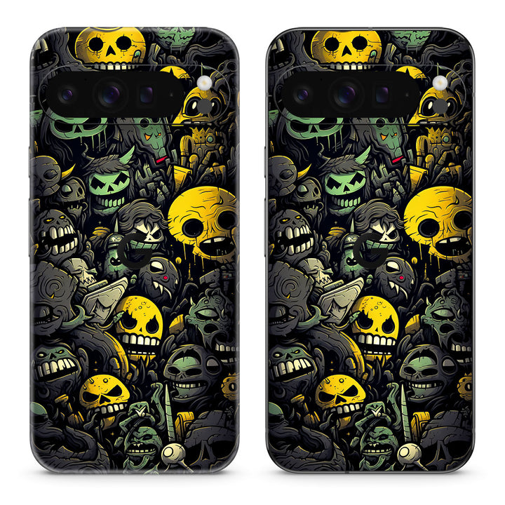 Pixel 9 Pro XL Designer Series Yellow Skulls Skin