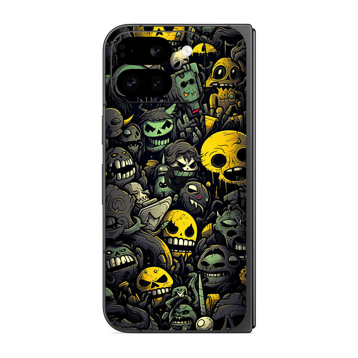 Pixel 9 Pro Fold Designer Series Yellow Skulls Skin