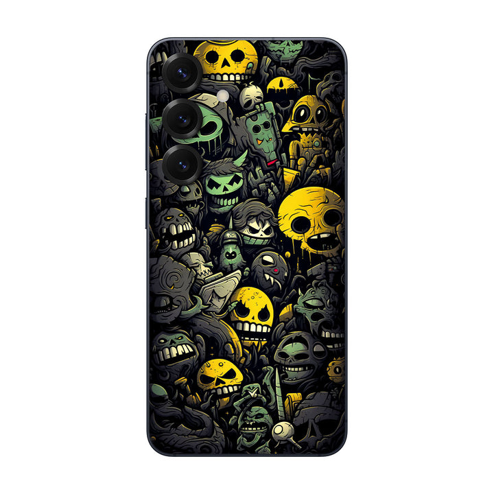 Galaxy S25 Designer Series Yellow Skulls Skin