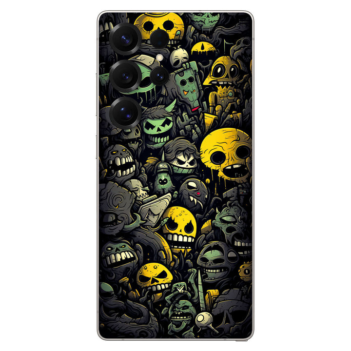 Galaxy S25 Ultra Designer Series Yellow Skulls Skin