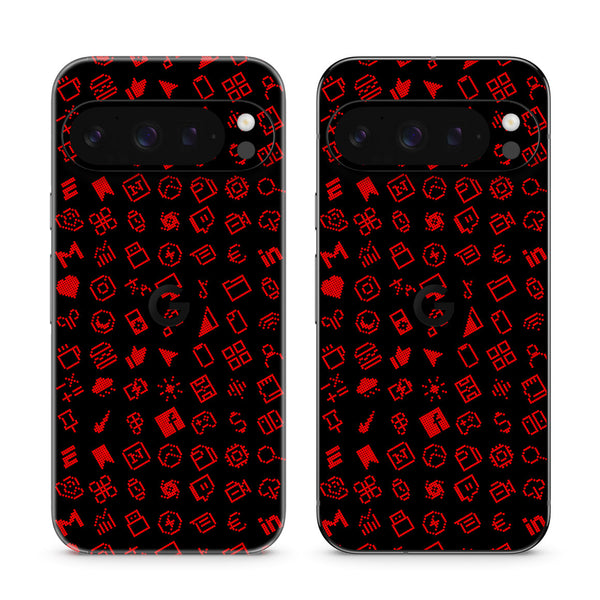 Pixel 9 Pro Everything Series Black Red Skin