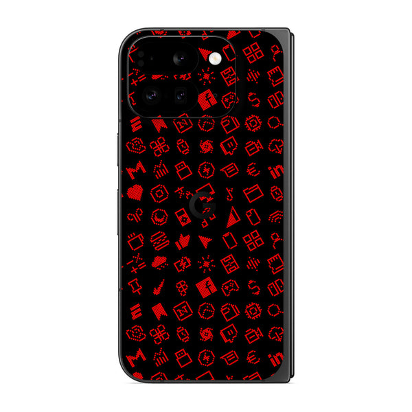 Pixel 9 Pro Fold Everything Series Black Red Skin