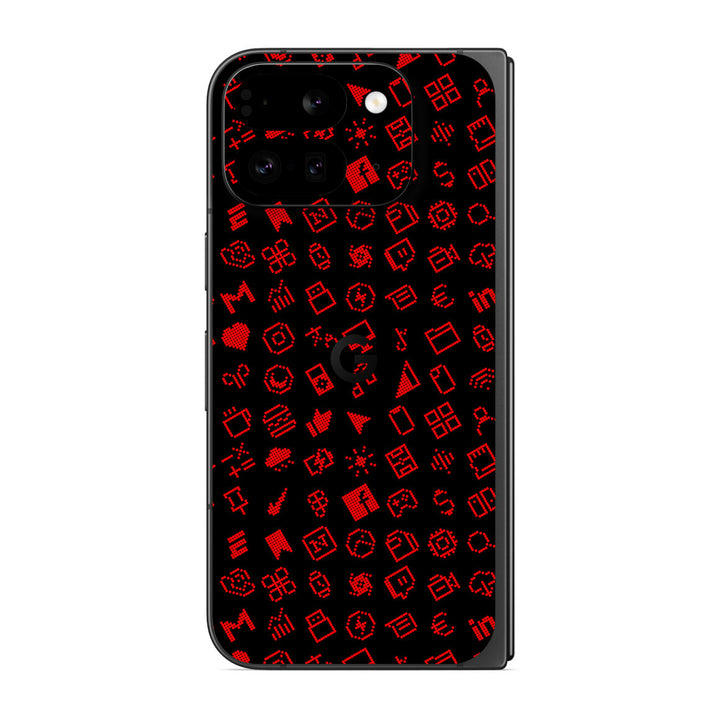 Pixel 9 Pro Fold Everything Series Black Red Skin