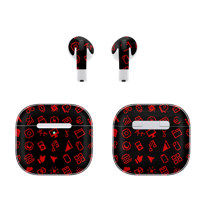 AirPods 4 Everything Series Black Red Skin