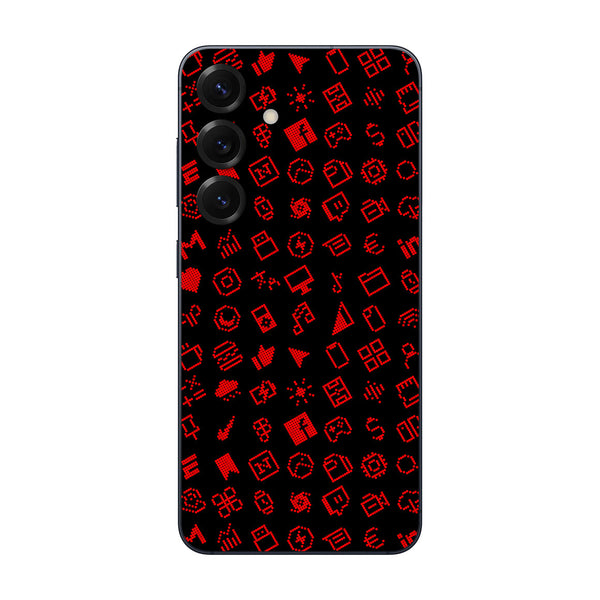 Galaxy S25 Everything Series Black Red Skin