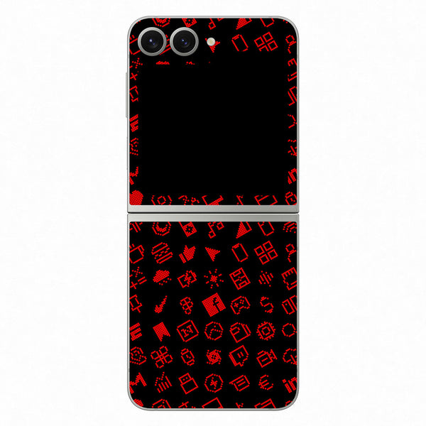 Galaxy Z Flip 6 Everything Series Black Red Skin