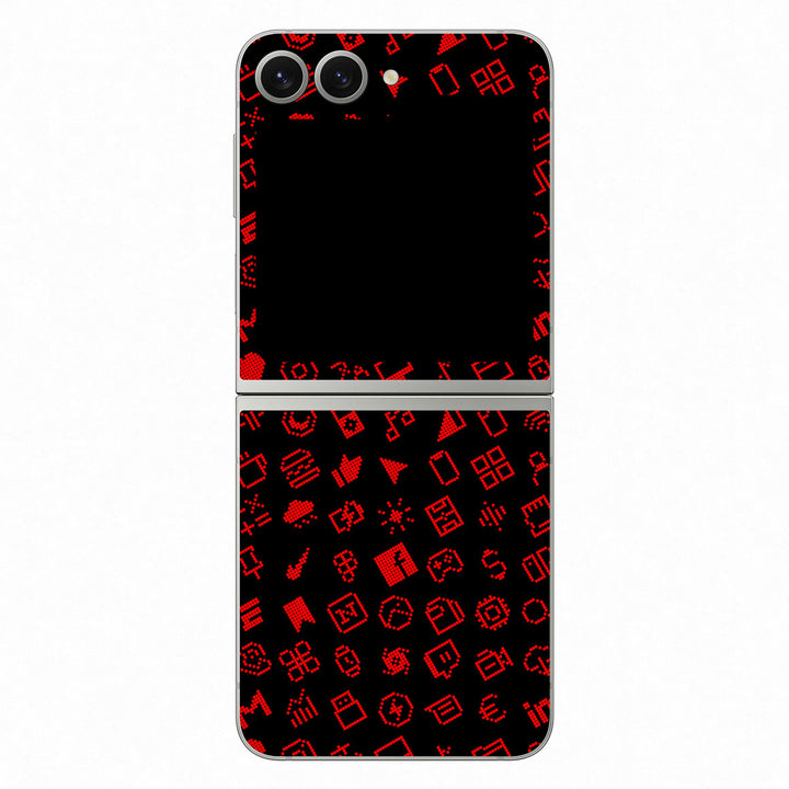 Galaxy Z Flip 6 Everything Series Black Red Skin