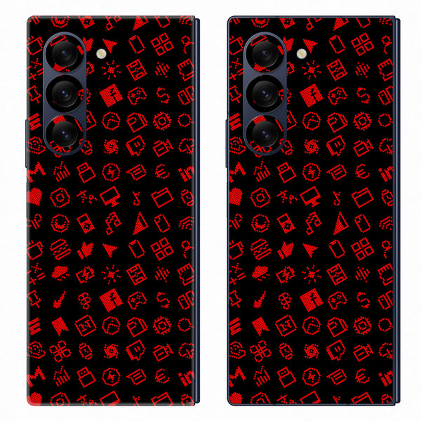 Galaxy Z Fold 6 Everything Series Black Red Skin