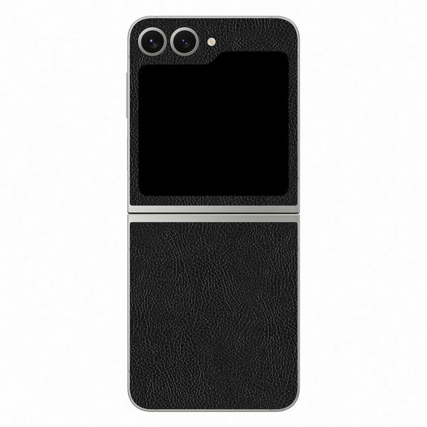 Galaxy Z Flip 6 Leather Series Black Skin