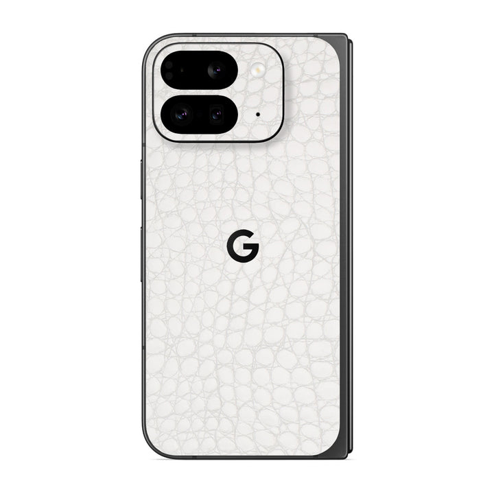 Pixel 9 Pro Fold Leather Series WhiteAlligator Skin