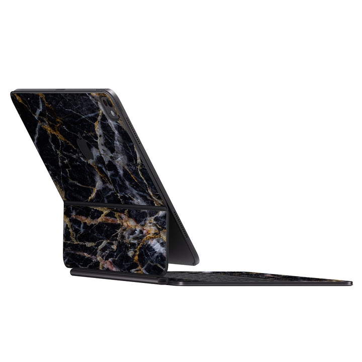 Magic Keyboard for iPad Pro 13" (M4) Marble Series Black Gold Skin