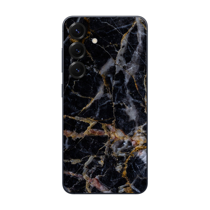 Galaxy S25 Marble Series Black Gold Skin