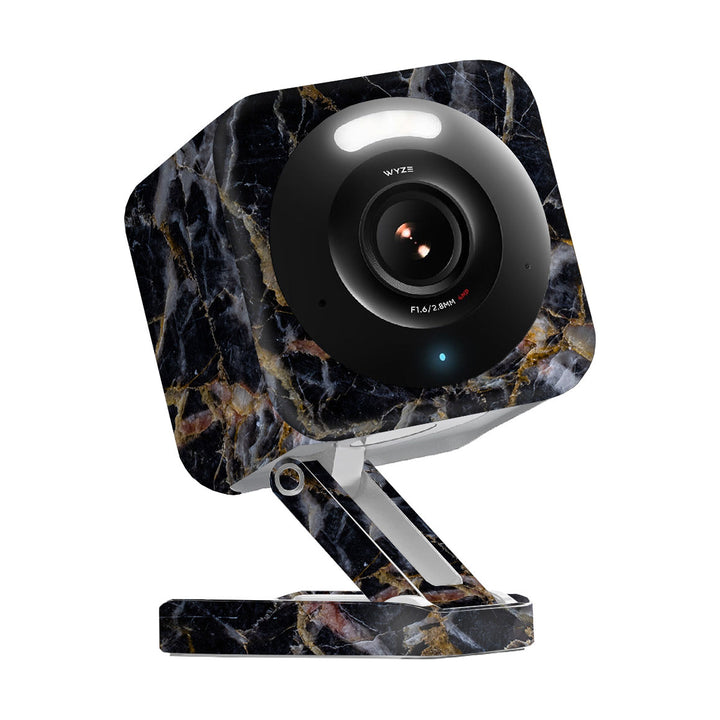 Wyze Cam v4 Marble Series Black Gold Skin