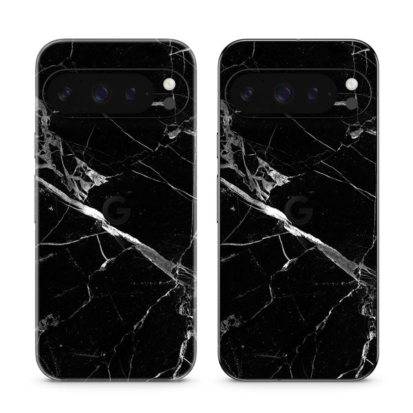 Pixel 9 Pro Marble Series Black Skin