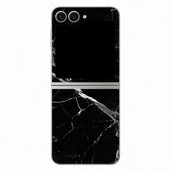 Galaxy Z Flip 6 Marble Series Black Skin