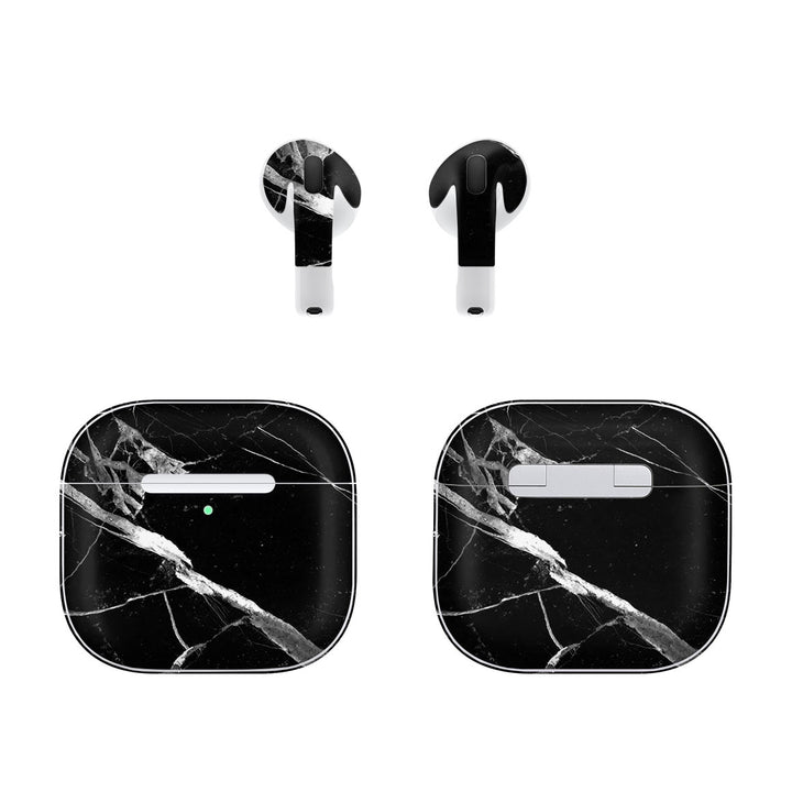 AirPods 4 Marble Series Black Skin