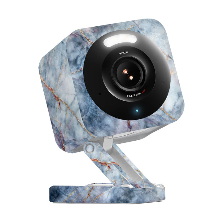 Wyze Cam v4 Marble Series Blue Gold Skin