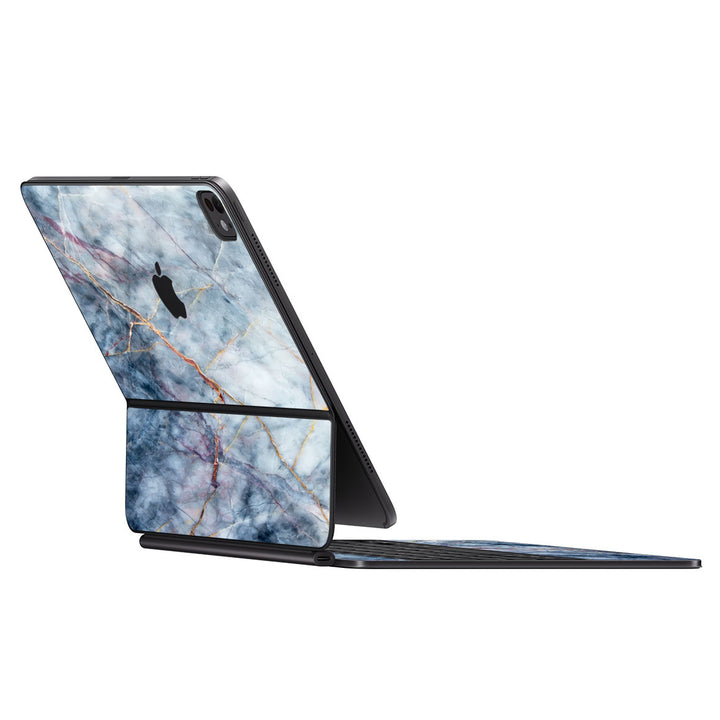 Magic Keyboard for iPad Pro 11" (M4) Marble Series Blue Gold Skin