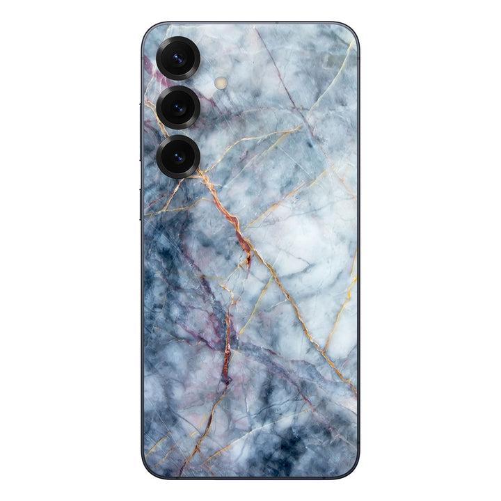 Galaxy S25 Plus Marble Series Blue Gold Skin