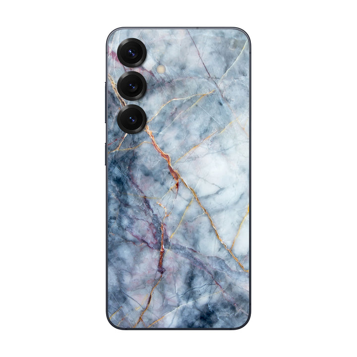 Galaxy S25 Marble Series Blue Gold Skin