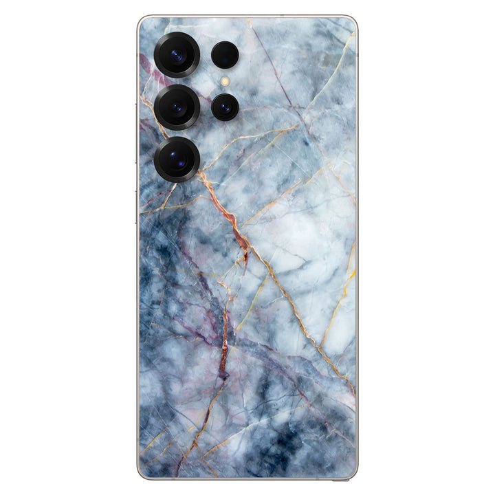 Galaxy S25 Ultra Marble Series Blue Gold Skin