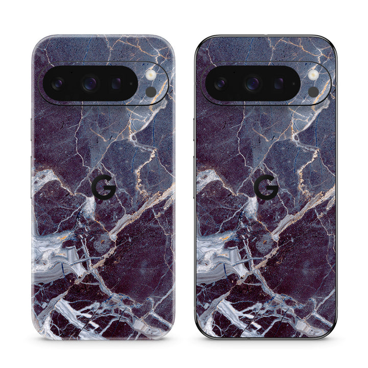 Pixel 9 Pro Marble Series Dark Blue Skin